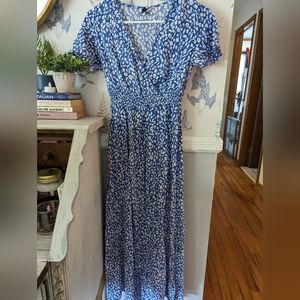 Blue floral maxi dress